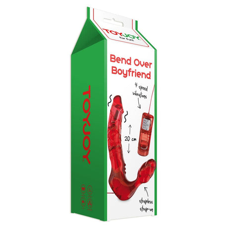 ToyJoy Bend Over Boyfriend حزام بدون حمالات باللون الأحمر