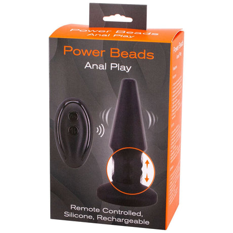 Power Beads Anal Play Rimming a Vibrating Butt Plug