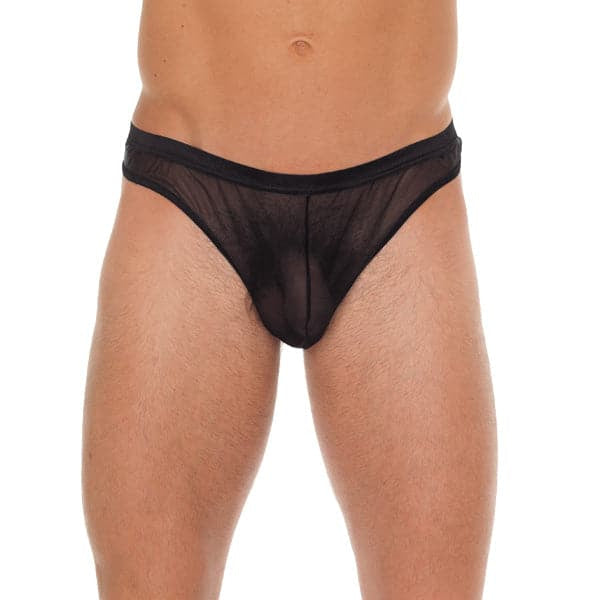 Heren Black Mesh Gstring