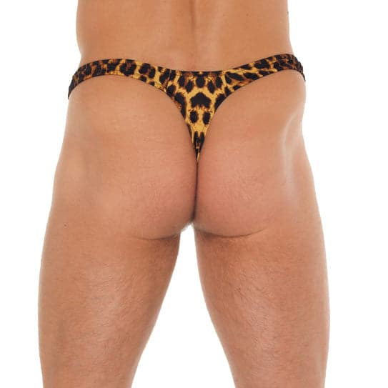 Impressão de leopardo masculino gstring