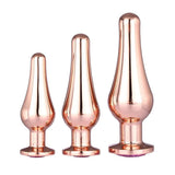 Glänzender Butt Plug Set Roségold Set