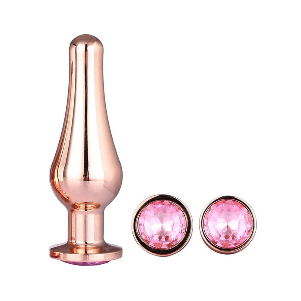 Glanzende buttplug set roségoud