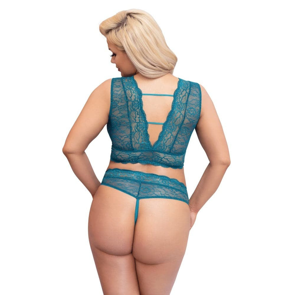 Cottelli Curves Bralette와 Crotchless Thong 세트