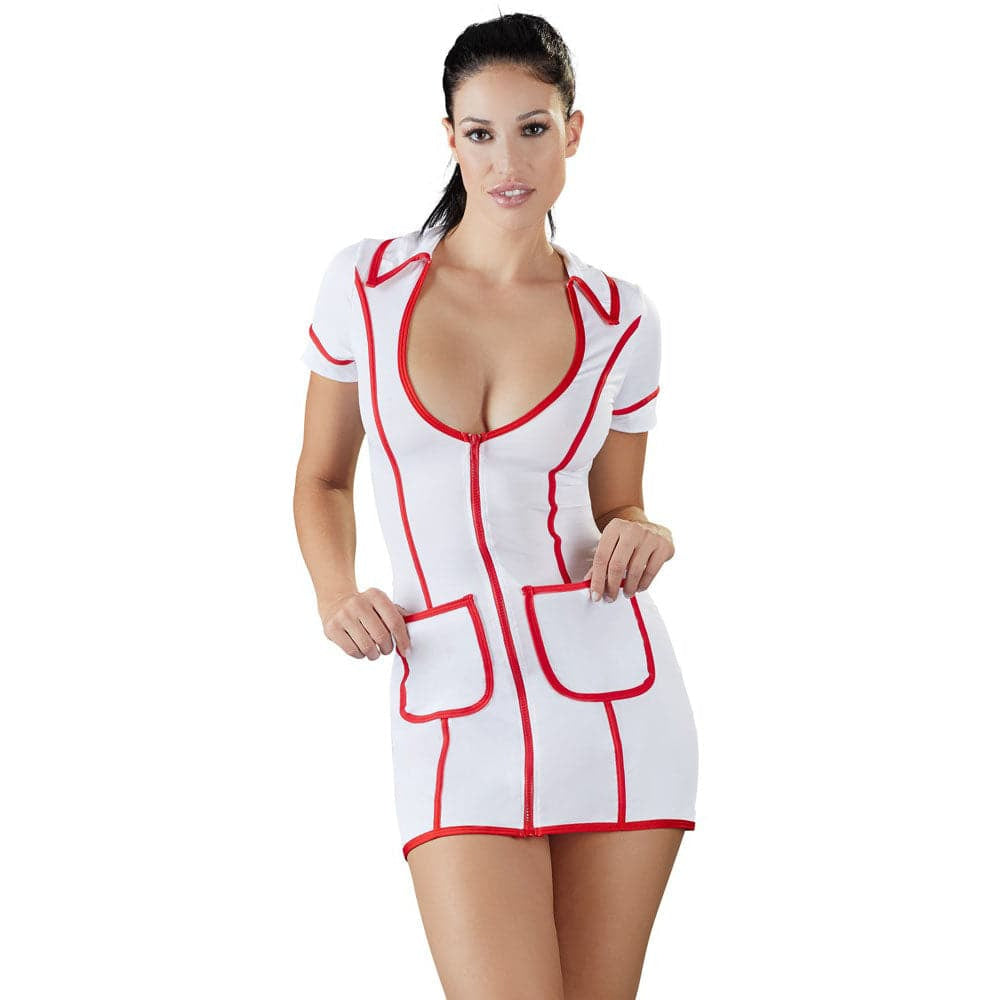 Cottelli kostumer hvide og røde sygeplejersker kjole