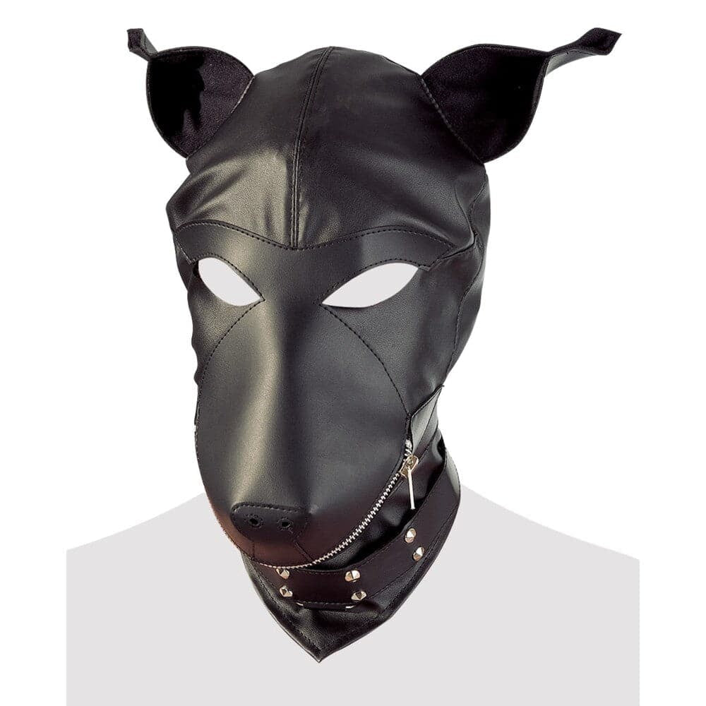 Máscara de cão de couro de imitação