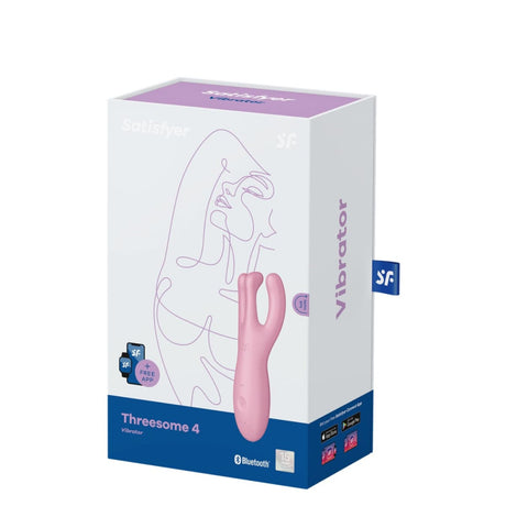 تطبيق Satisfyer Threesome 4 Vibrator Connect باللون الوردي