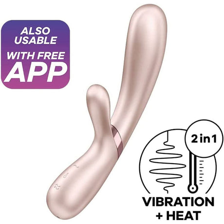 Zadovoljiti vibrator vrućeg ljubavnika za zagrijavanje vibratora s kontrolom aplikacija ružičasto