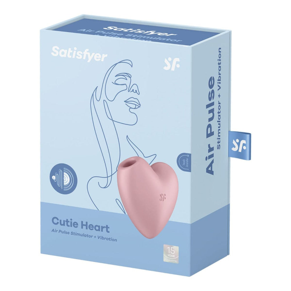 Satisfyer Cutie Heart Pulso de ar duplo vibrador vermelho claro