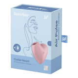 Tilfredsstiller Cutie Heart Double Air Pulse Vibrator Light Red