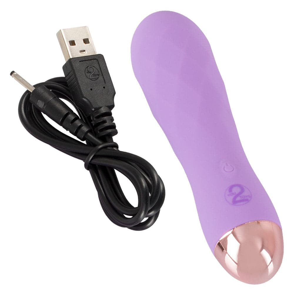 Cuties svileni dodir punjivi mini vibrator ljubičasta