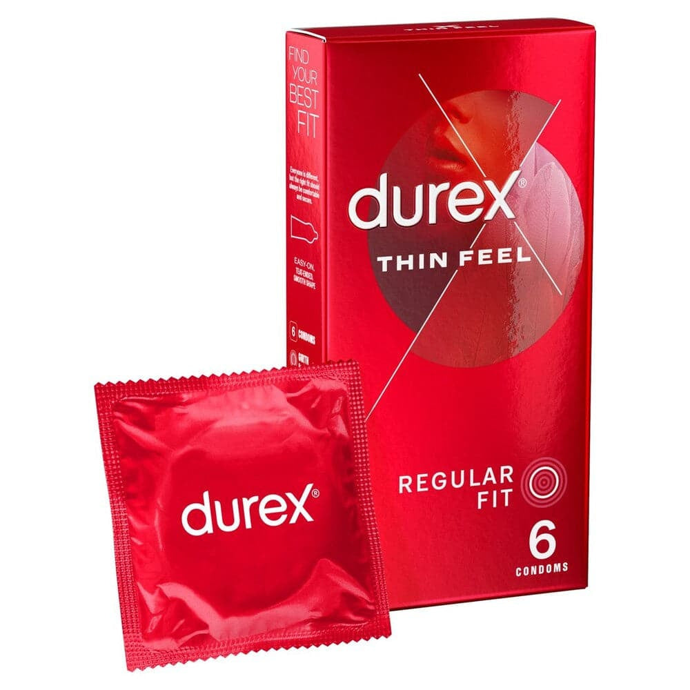 Durex Thin은 정기적 인 콘돔 6 팩을 느낍니다