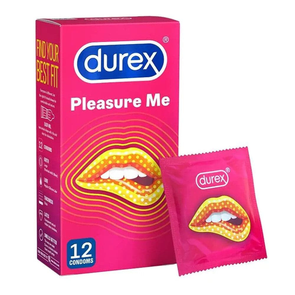 Durex Pleasure Me Ribbed og prikkede kondomer 12 Pack