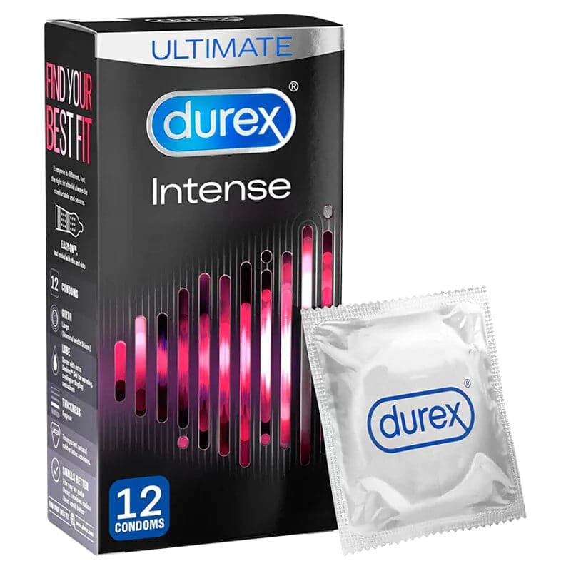 DUREX Intense com nervuras e preservativos pontilhados 12 pacote