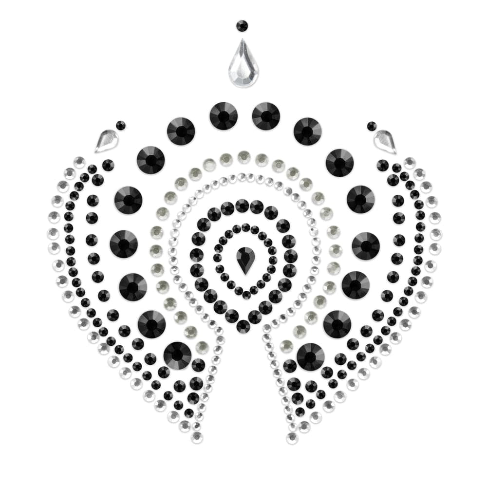 مجوهرات حجر الراين Bijoux Indiscrets Flamboyant باللون الأسود والفضي