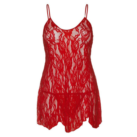 Leg Avenue Rose Lace Flair Chemise Red UK 14–18