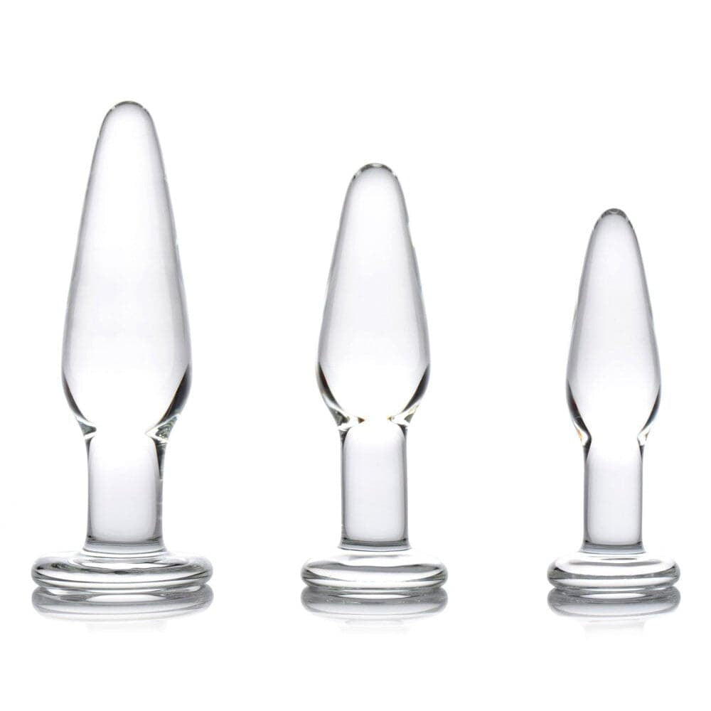 Dosha 3 -bitar glas anal plug -kit