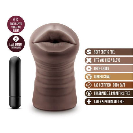 Vruća čokoladna usta koja vibrira masturbator