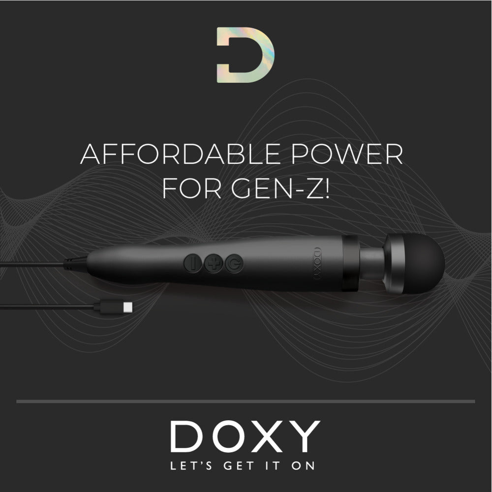Doxy -Zauberstab 3 schwarzer USB -angetriebener vibrierender Massagestab