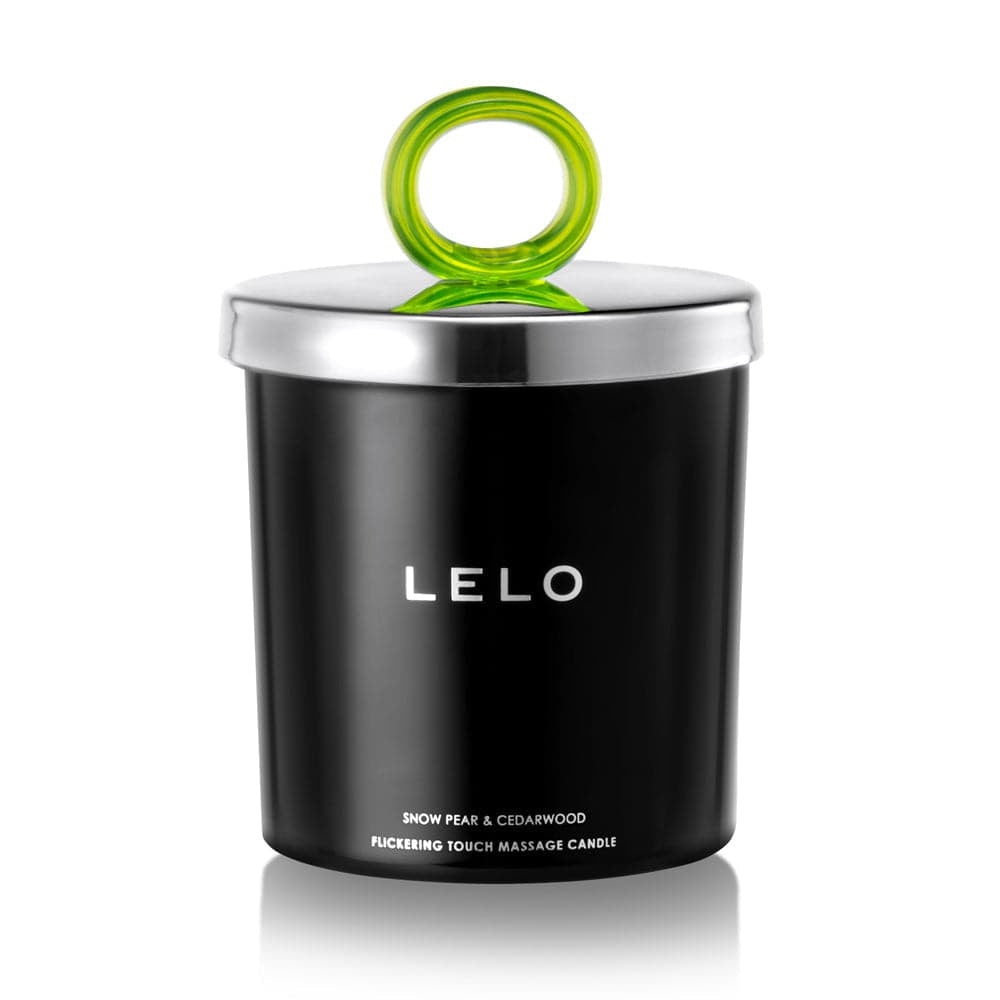 Lelo Snow Pear og Cedarwood Flickering Touch Massage Candle