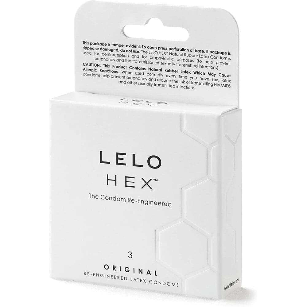 Condomau Gwreiddiol Lelo Hex 3 Pecyn