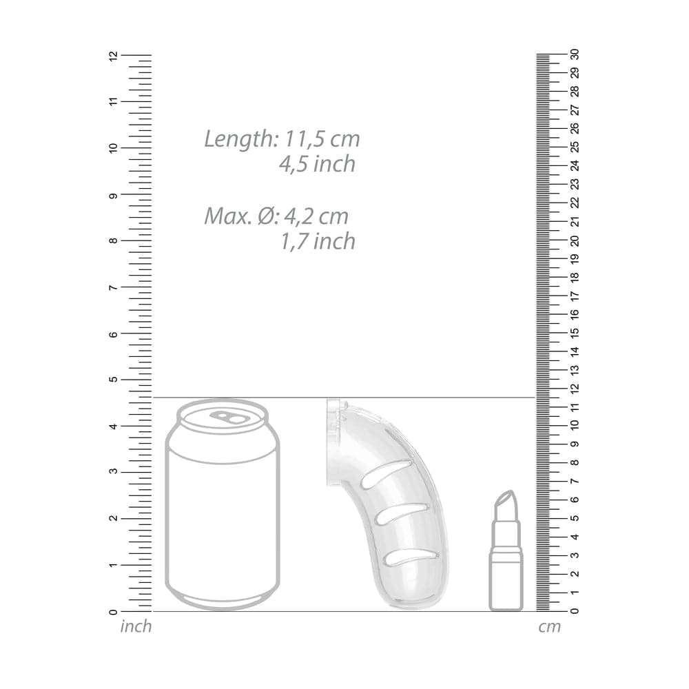 Man Cage 11 남성 4.5 인치 Clear Chastity Cage와 항문 플러그