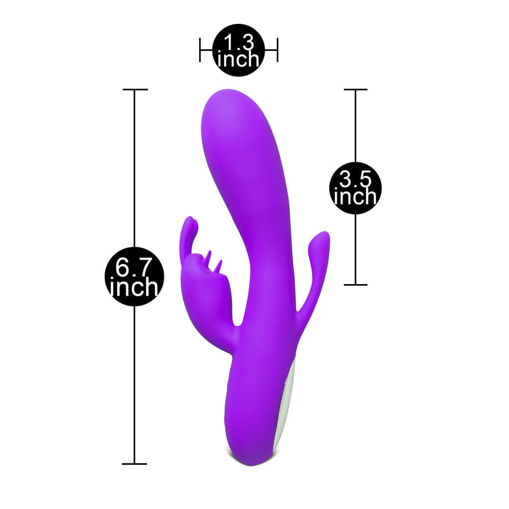 Vibra de silicona de 12 velocidades de conejito de 12 velocidades Purple