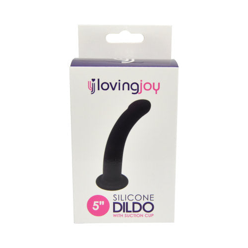 Bucuria iubitoare curbată de 5 inch silicon Dildo cu cupa de aspirație