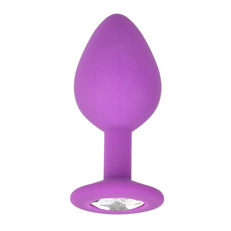 Loving Joy Jewelled Silicone Butt Plug Purple - Medium