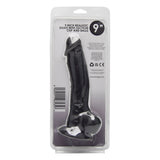 Loving Joy 9 Inch Realistic Silicone Dildo with Suction Cup and Balls Black
