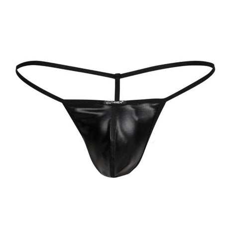 C4M G-String Black Leatherette Extra Large