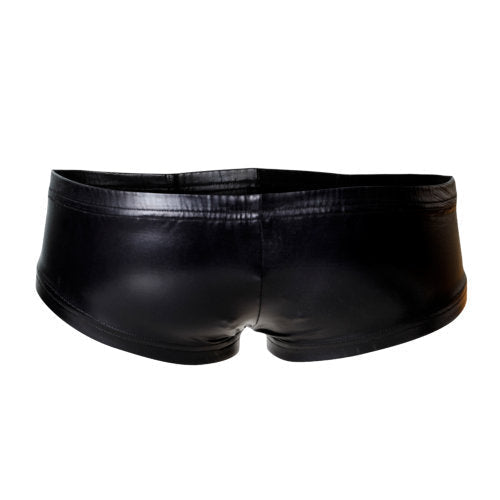 C4M Booty Shorts Black Leatherette Large