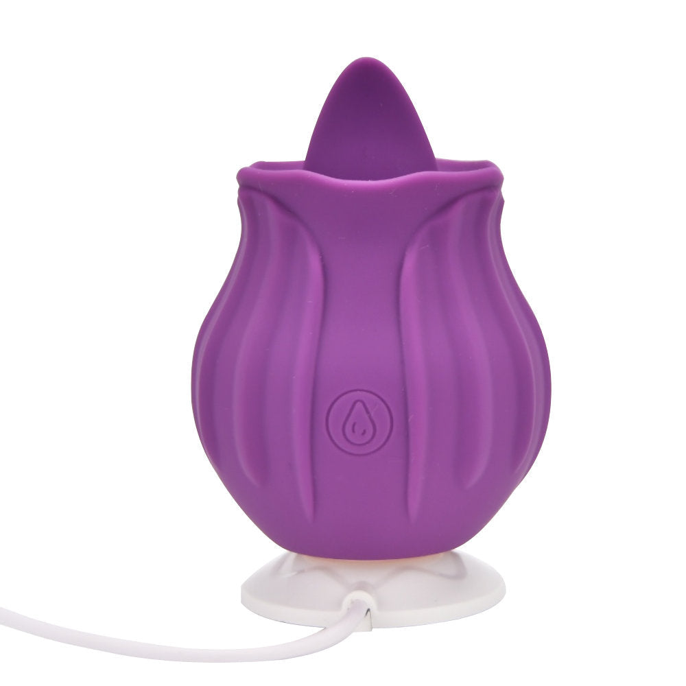 Kærlig glæde Rose Licking Clitoral Vibrator Purple