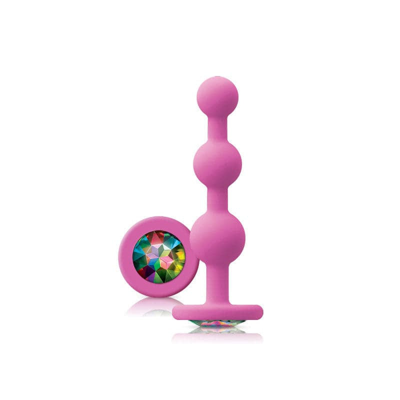 Glams pink ripple anal plug regnbow perle