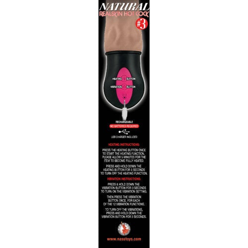 Realistic Warming 6.5 inch Vibrating Dildo with Balls Brown