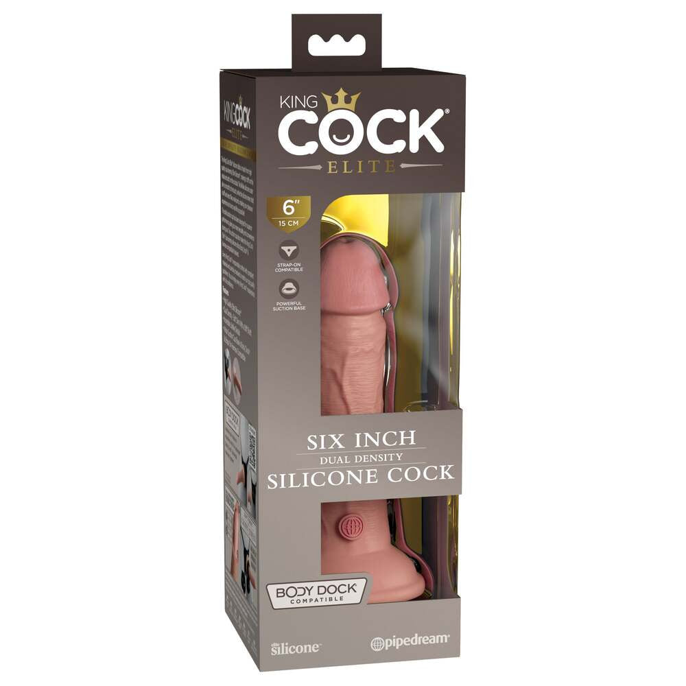 King Cock Elite 6 pouces Dual Density Dildo Caramel