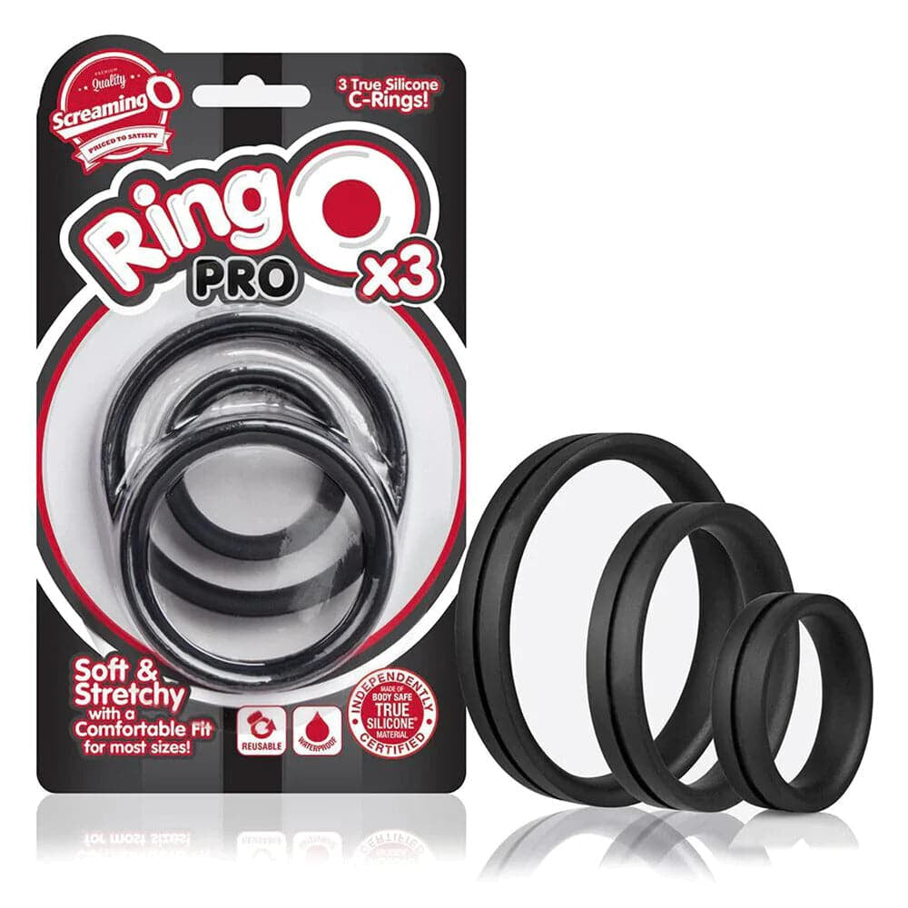 Skrikende O Ringo Pro X3 Cock Rings Black