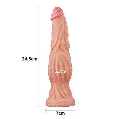 Lovetoy 9,5 inčni dvostruki slojeviti silikonski penis meso ružičasto