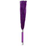 Paarse suede flogger met glazen handvat en kristal