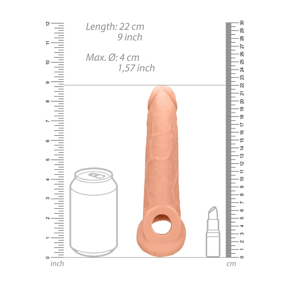 Realrock de 9 polegadas de pênis de pênis rosa