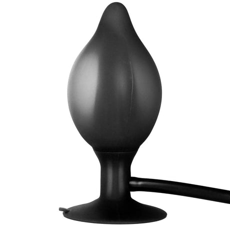 Zwarte buitoproep pumper siliconen opblaasbaar medium anale plug