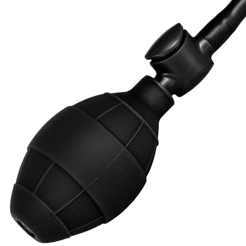 검은 색 전리품 전화 펌퍼 실리콘 풍선 중간 항문 플러그
