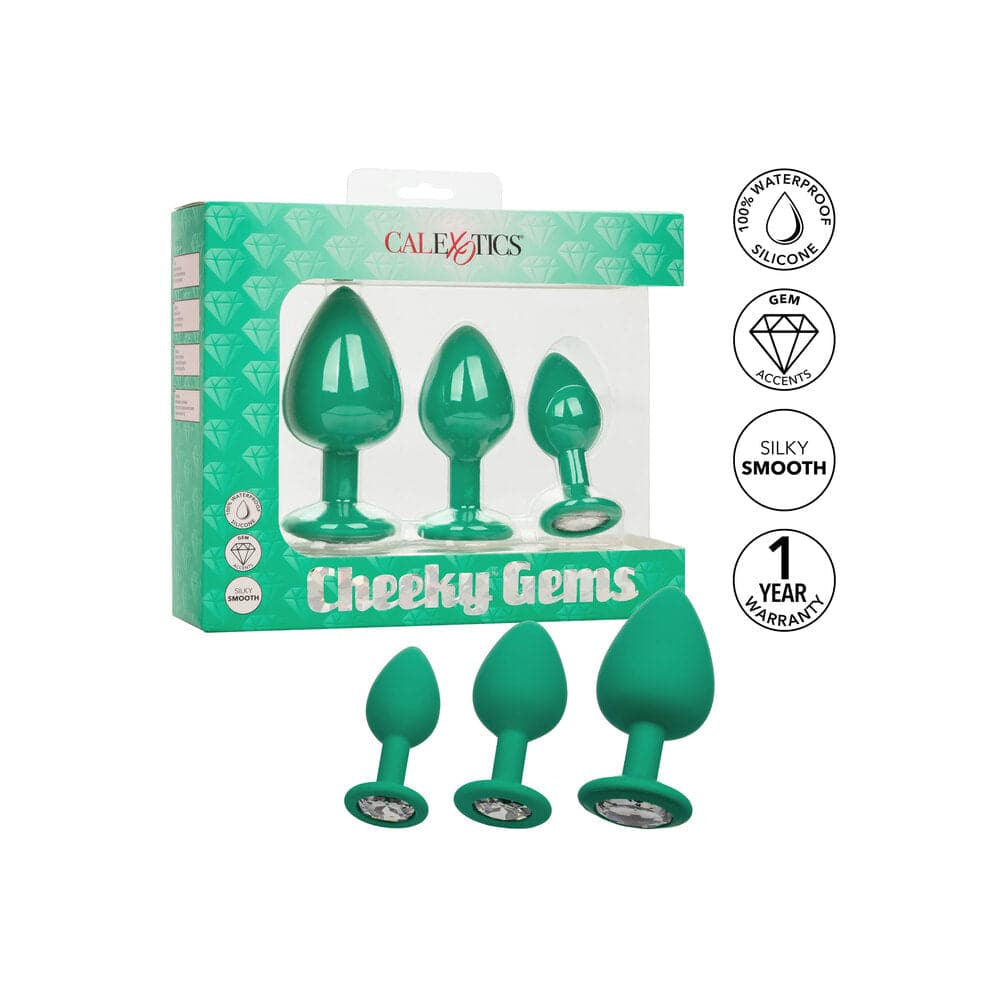 Cheeky Gems Butt Plugs 3 kusové set zelené