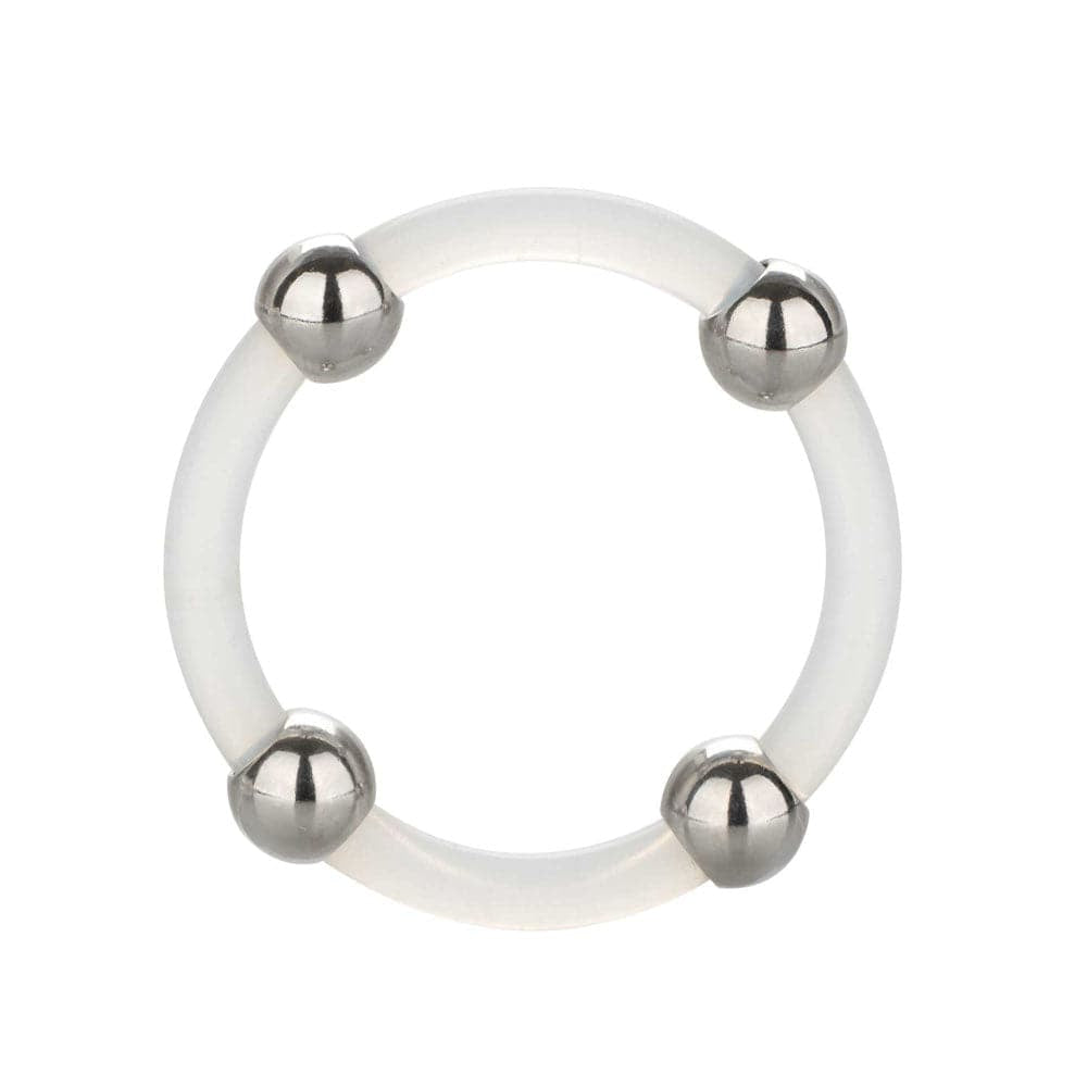 Стальное силиконовое кольцо с бисером XL