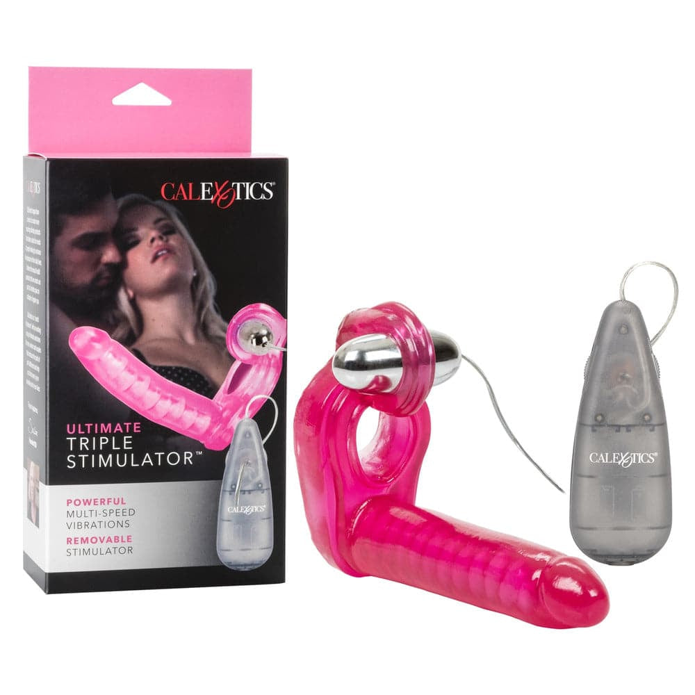 Ultimate Triple Stimulator Vibrung Cock Ring with Dong