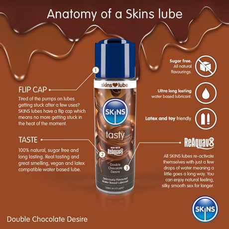 Skins Double Chocolate Desire Watergebaseerd smeermiddel 130 ml