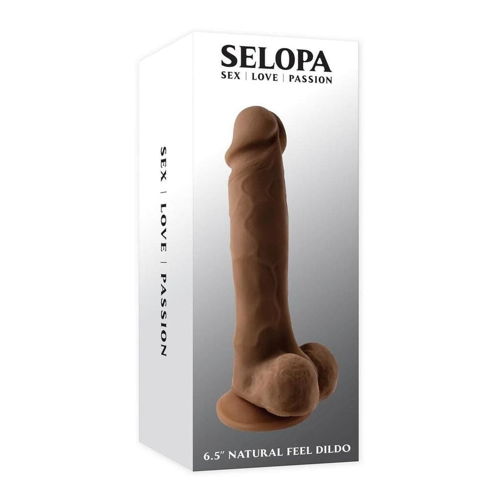 Selopa 6,5 ​​дюйма натуральный ощущение фаллоимитатора коричневая