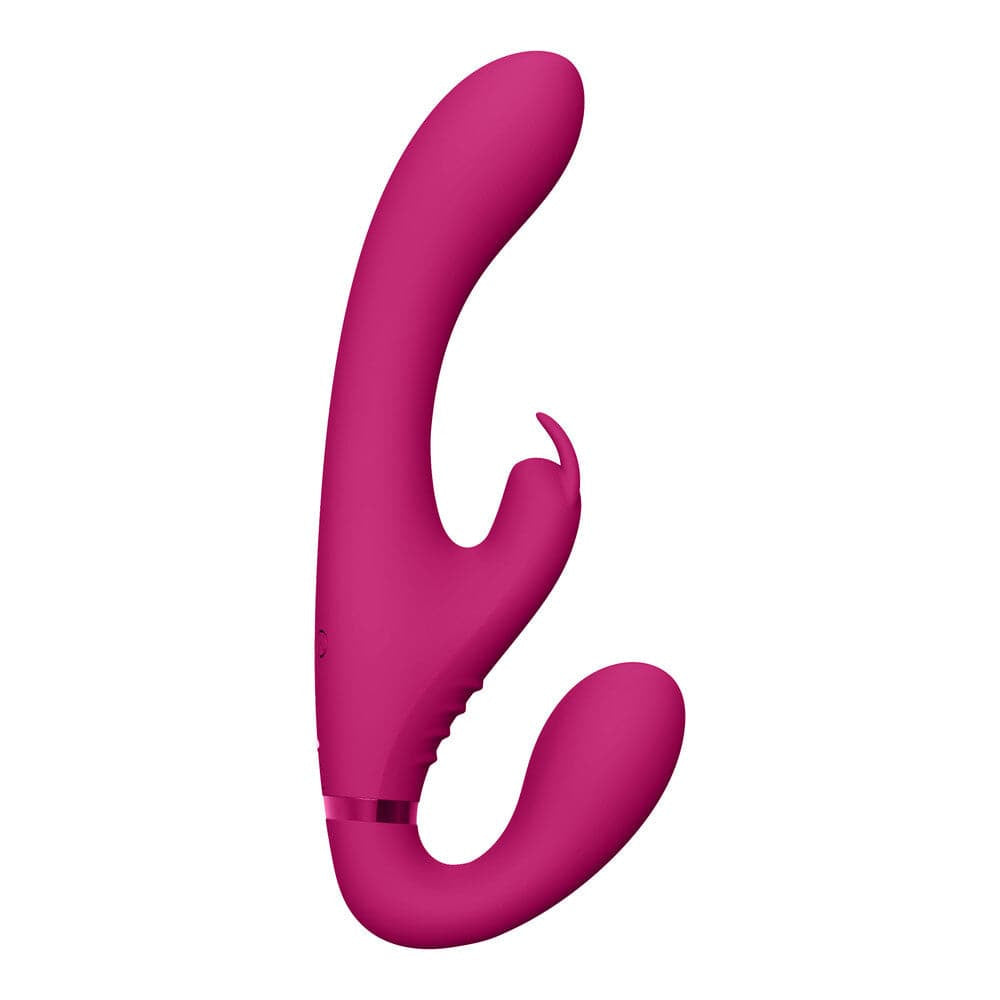 Vive Suki حزام ثلاثي الحركة بدون حمالات على الهزاز باللون الوردي