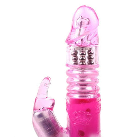 Roze konijn vibrator met stuwkrachtbeweging