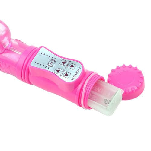 Roze konijn vibrator met stuwkrachtbeweging