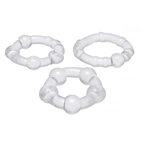 Conjunto de anéis de pênis Trinity para homens com 3 TPR transparentes